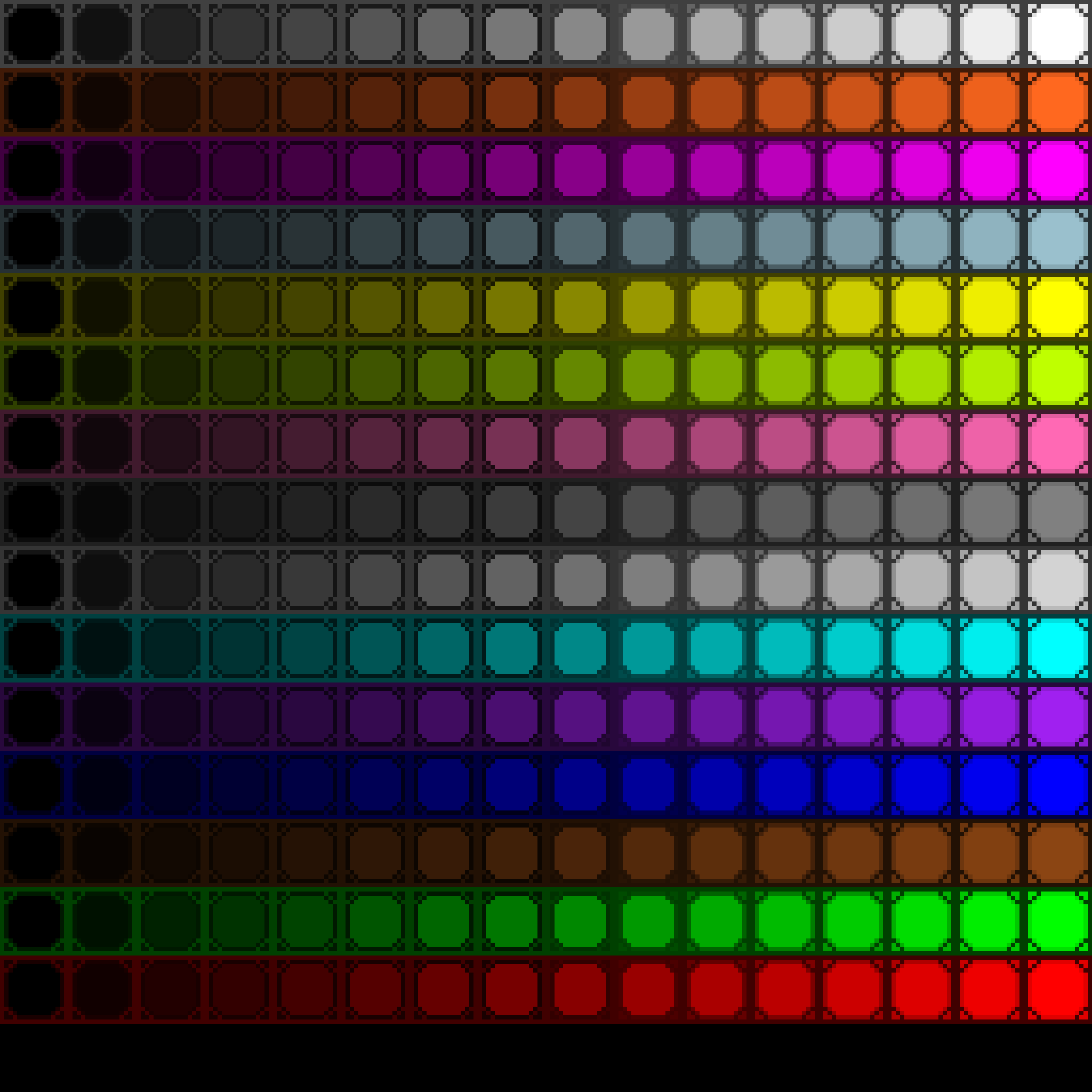 All Colored Lamp colors from all Stained Glass Panes and Redstone Signal